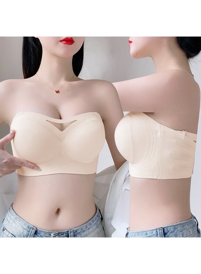 (2-pack) Women's Wire-free Strapless Push-up Bra, Anti-slip Wire-free Support Bra with Thickening, Seamless Comfortable Tube Bra, 7A Antibacterial Anti-sagging Seamless Shaping Underwear - Image 5