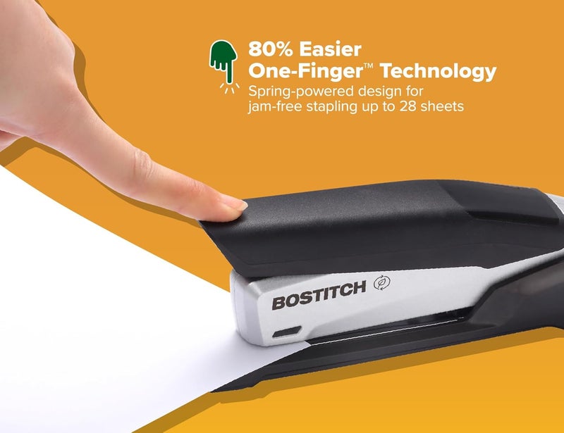 PaperPro Bostitch Office InPower Desktop Eco-Friendly Stapler, One-Finger Technology, Jam-Free, Includes 210 Staples, Black (1100) - Image 3