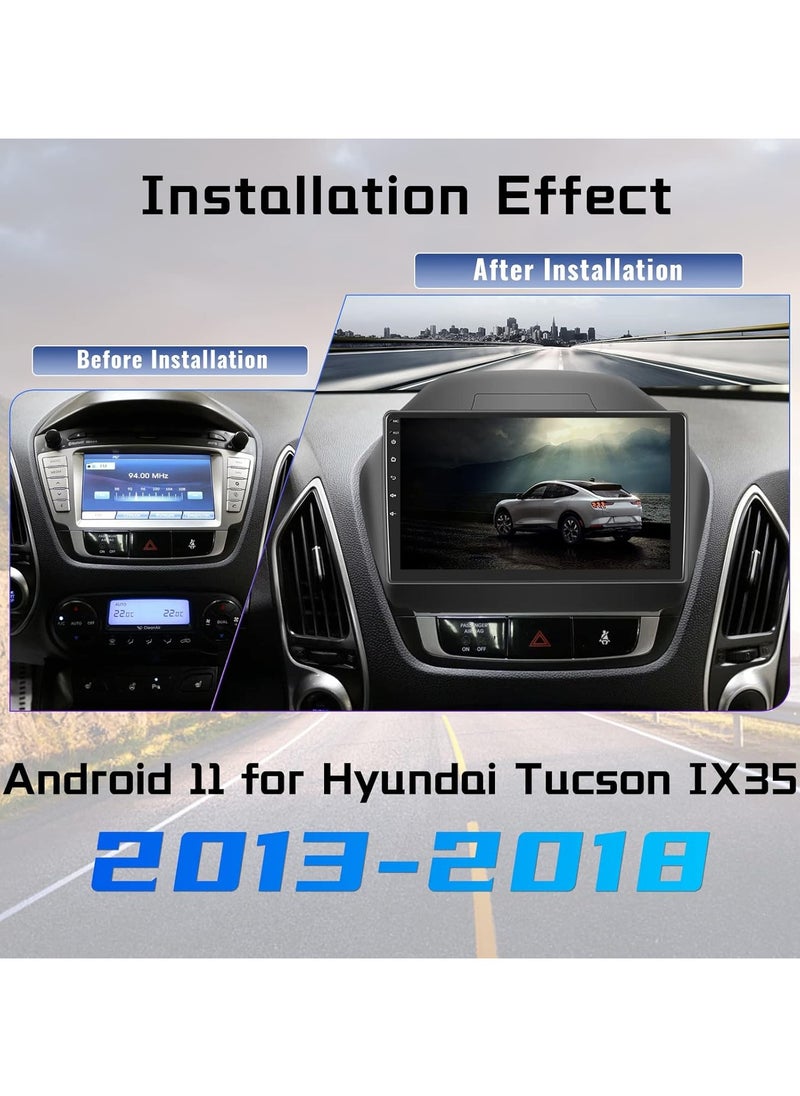 فيريكس راديو سيارة هيونداي توسان IX35 2010-2015، شاشة لمس 10 بوصات، ستيريو سيارة مع CarPlay، Android Auto، بلوتوث لاسلكي، واي فاي، هاي فاي وموازن، نظام ملاحة GPS + كاميرا احتياطية AHD، ذاكرة وصول عشوائي 2 جيجابايت  - Image 2