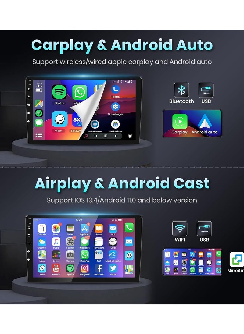 فيريكس - راديو سيارة هيونداي توسان IX35 2010-2015، شاشة لمس 10 بوصات، ستيريو سيارة مع CarPlay، Android Auto، بلوتوث لاسلكي، واي فاي، هاي فاي وموازن، نظام ملاحة GPS + كاميرا احتياطية AHD، ذاكرة وصول عشوائي 2 جيجابايت - Image 1