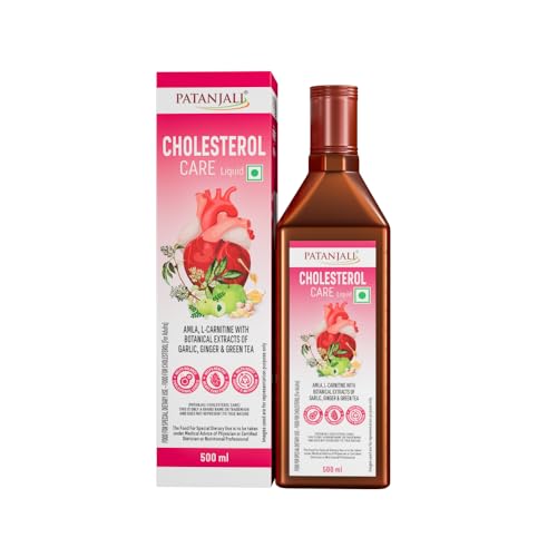 Nutrela Patanjali Cholesterol Care Liquid | Heart Health Supplement with Amla, L-Carnitine & Garlic | Plant-Based & Vegetarian | 500 Ml - Image 1
