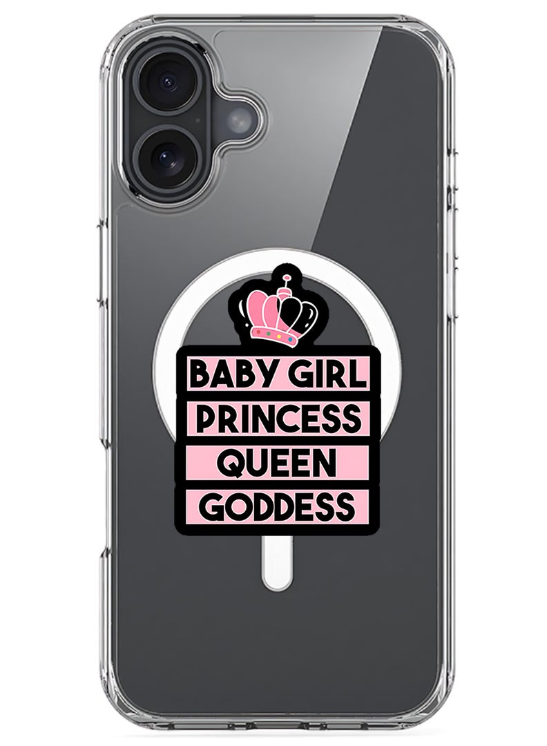 Theodor Magnetic Case for Apple iPhone 17 Compatible with MagSafe Wireless Charging, Shockproof Phone Bumper Cover - Baby Girl Princess - Image 1