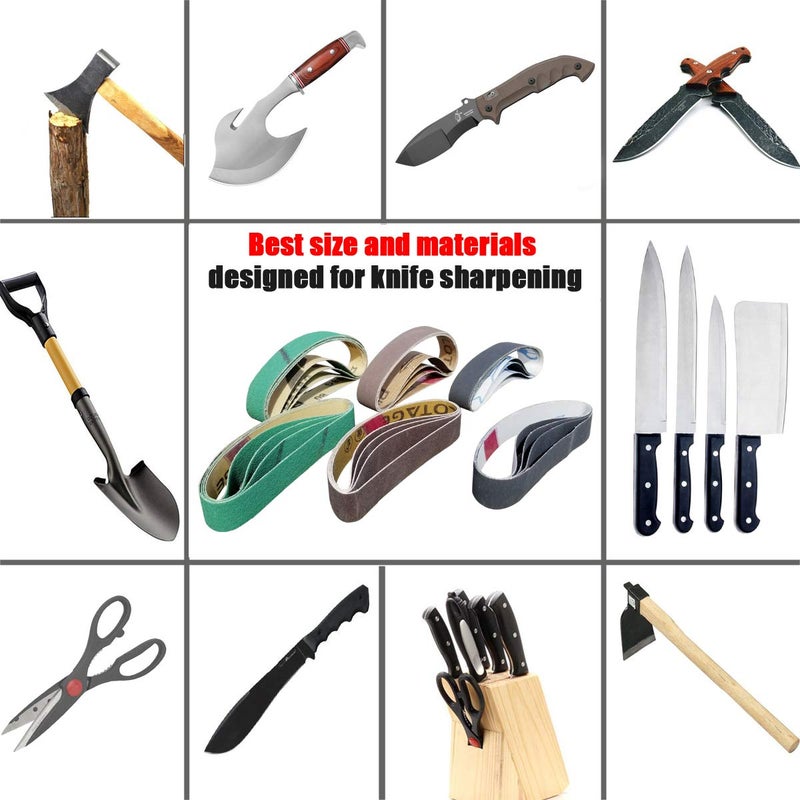 Tockrop 24 Pcs 3/4" x 12" Replacement Knife Sharpener Sanding Belt Kit for Work Sharp Ken Onion Edition (WSKTS-KO) Knife & Tool Sharpener , 80/120/240/400/1000/1200 Grits  - Image 5
