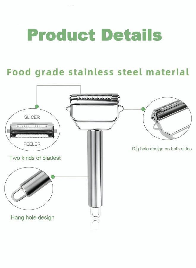 Stainless Steel Double Head Wire Shaver Multi-function Peeler Potato Peeler Peeler Hole Digging Melon Planer Tool - Image 2