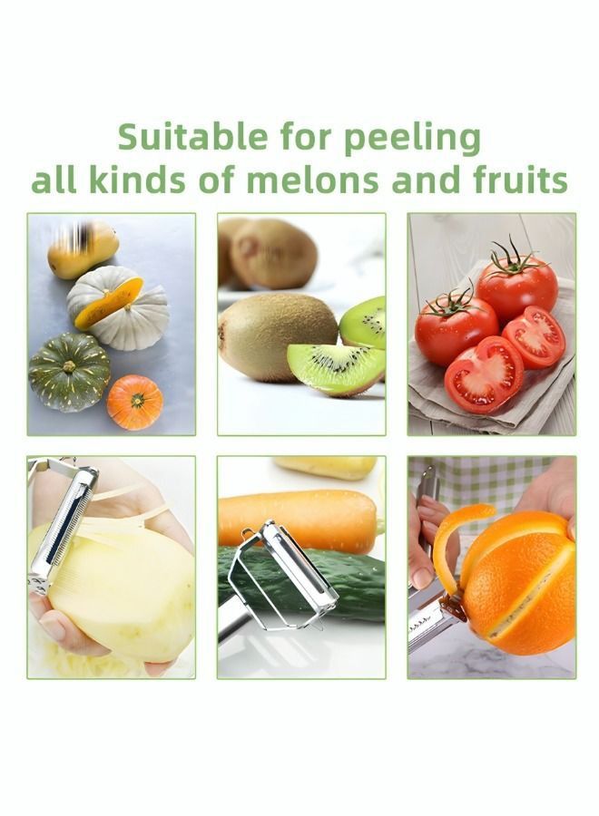 Stainless Steel Double Head Wire Shaver Multi-function Peeler Potato Peeler Peeler Hole Digging Melon Planer Tool - Image 3