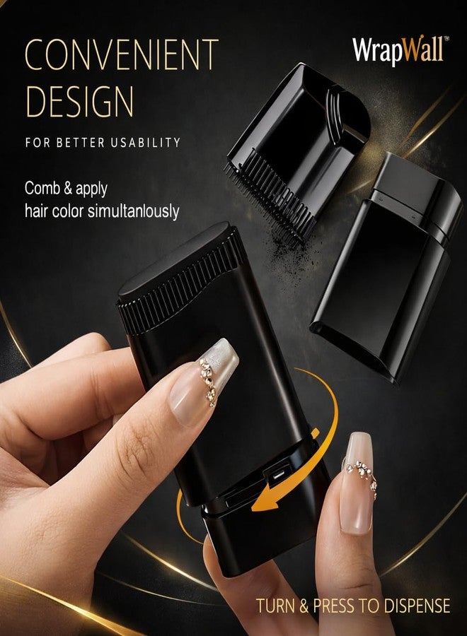 WrapWall New Hair Color Comb Stick, Waterproof and Sweat-Proof Instant Hair Dye Stick Grey Hair Coverage for Men & Women, Easy Application (BLACK) - Image 5