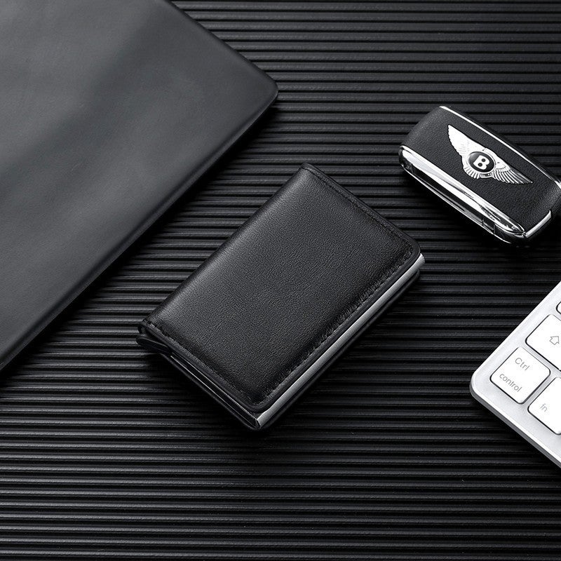 Cross-border anti-theft anti-magnetic metal moving card bag credit card aluminum metal box mens card position silver bag card shrapnel Retro Pickup - Image 3
