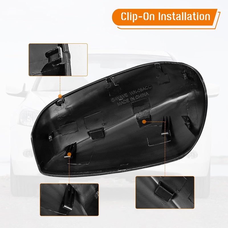 AMSPRAC Door Side Rearview Mirror Caps,Exterior Side Mirror Covers,Side Mirror Cover compatible with Honda Accord 2008 2009 2010 2011 2012 2013,Black,2PCS All-item matching trendy build - Image 3