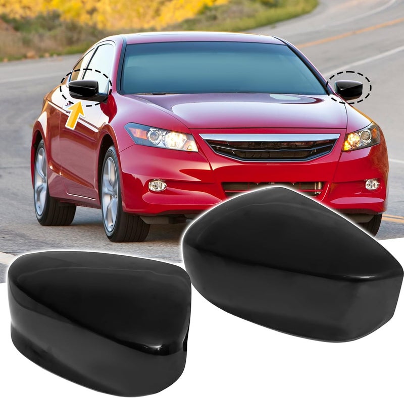 AMSPRAC Door Side Rearview Mirror Caps,Exterior Side Mirror Covers,Side Mirror Cover compatible with Honda Accord 2008 2009 2010 2011 2012 2013,Black,2PCS All-item matching trendy build - Image 1