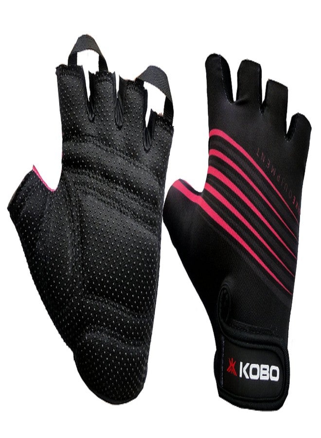 Kobo Ladies Exercise Weight Lifting Grippy Hand Protector Padded Gym & Fitness Gloves (Size-Medium) - Image 2