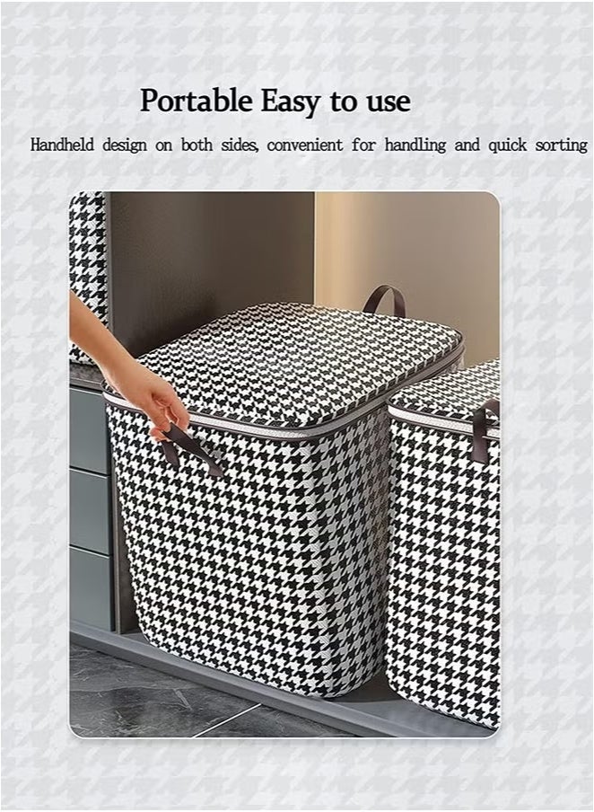 Storage Bags,for Clothes, Blankets, Pillows – Extra Large 50x50x70cm (19.7"x19.7"x27.6") Non-Woven Quilt Storage Bags, Heavy Duty, Eco-Friendly, Double Zipper, Reinforced Handles, Durable Folding Organizer for Bedding, Household Items, 180L - Image 4