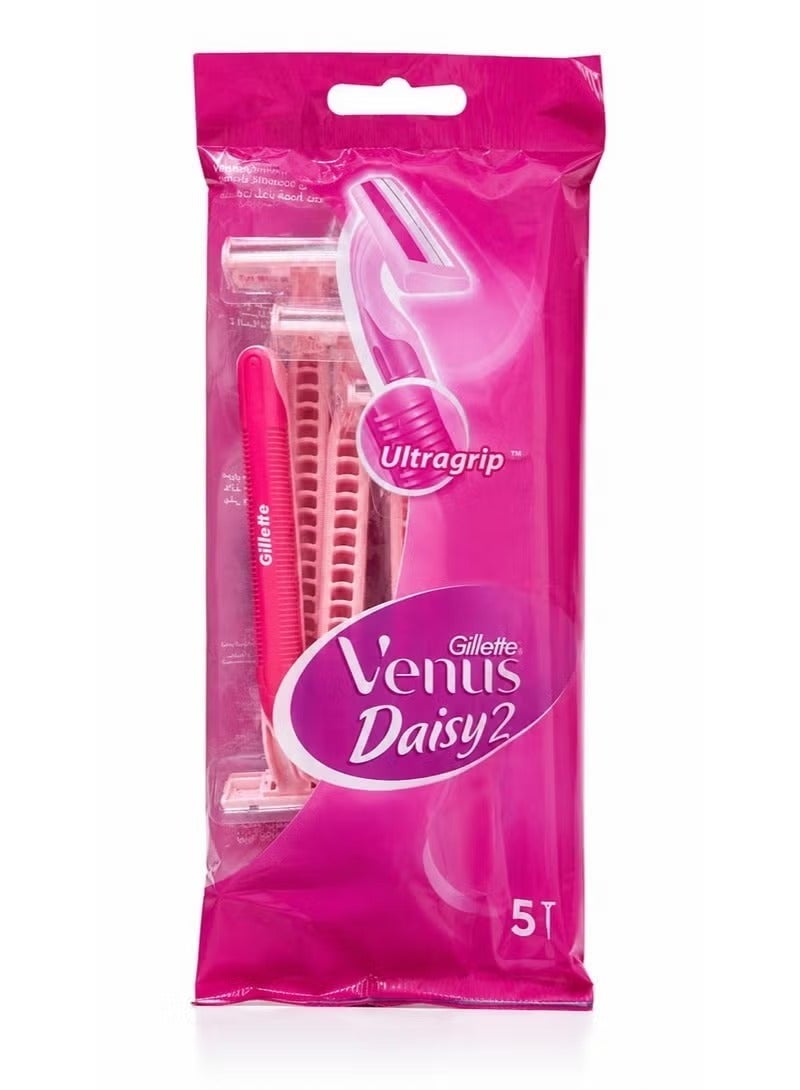 Gillette Venus Daisy 2 Disposable Razor for Women 5 Pieces - Image 1