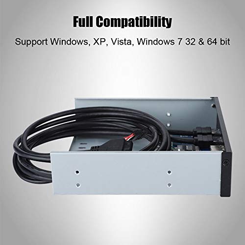 ASHATA 5.25" Front Panel,4 USB Port Optical Drive Front Panel,Multifunction 5.25 Inch 19 Pin/9Pin to USB 3.0 USB 2.0 4 Port Metal Optical Drive Bay for 7 32 - Image 4