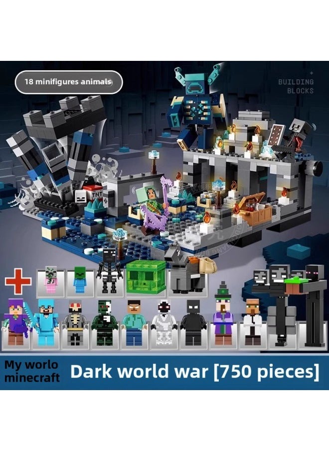 2024 Minecraft Mini Series Assembled Mine Toy Boy Building Block Doll Village Ornament Gift-Color:Mechanical Cave + Cat Leopard Paradise [rapid Combination Version] Tools