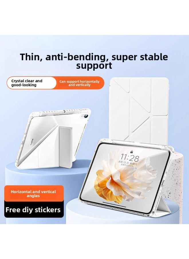Generic - Special For Gomi Air For Huawei Matepad11 Protective Cover 11.5 Inch Flat Panel 2023 Acrylic-Color:3 Plus Y-shaped Versatile [Cloud Powder] Free Stickers-Applicable Models:For Huawei Matepad2023 Model [ 11.5inch ] - Image 1