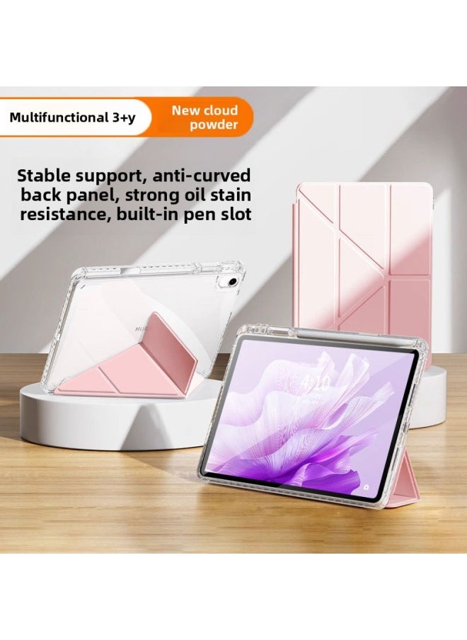 Generic - Special For Gomi Air For Huawei Matepad11 Protective Cover 11.5 Inch Flat Panel 2023 Acrylic-Color:3 Plus Y-shaped Versatile [Cloud Powder] Free Stickers-Applicable Models:For Huawei Matepad2023 Model [ 11.5inch ] - Image 1