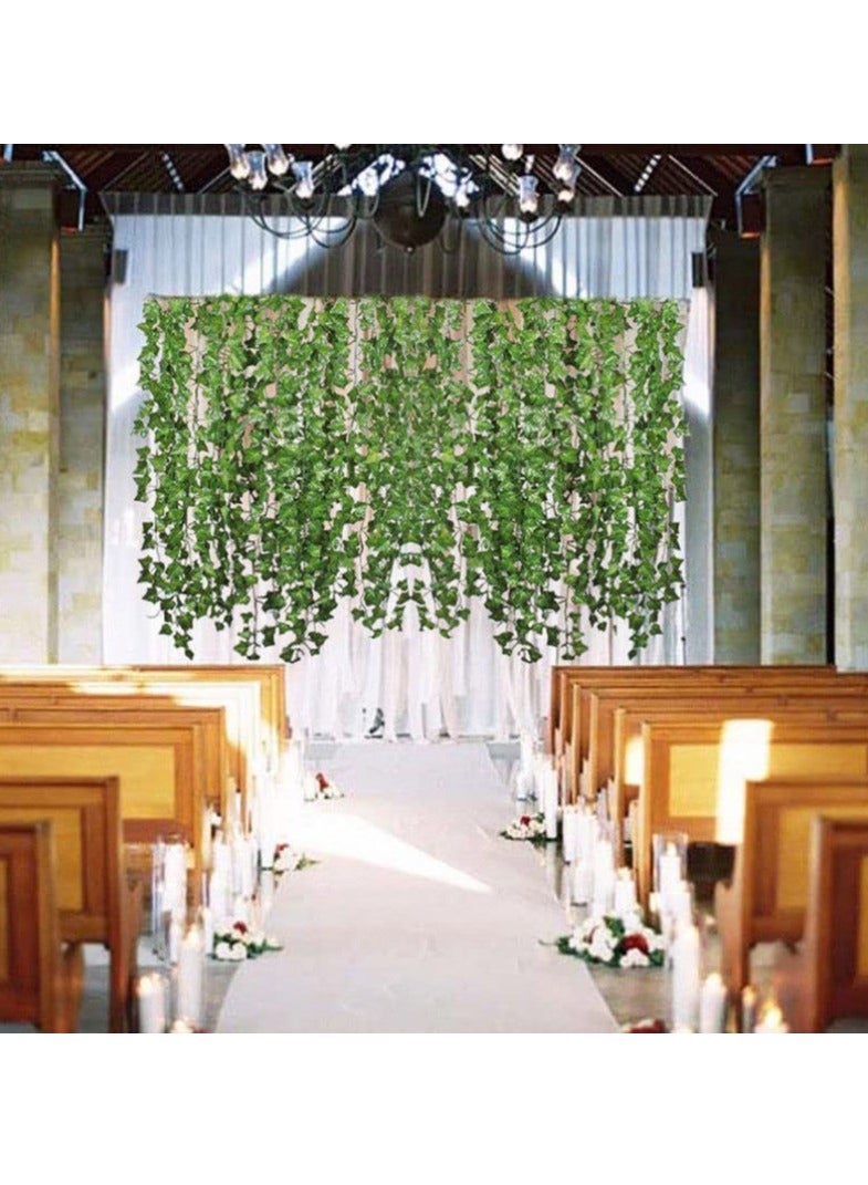 Barakah Artificial Garland Foliage Vines, 3PCS Fake Vines Simulated Ivy Garland Greenery Leaf Garland Plants Vines for Wedding Party Garden Home Kitchen Office Wall Decoration (7.5m, 2cm Leaf) - Image 5