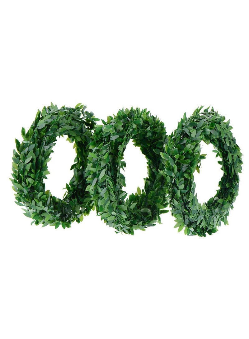 Barakah Artificial Garland Foliage Vines, 3PCS Fake Vines Simulated Ivy Garland Greenery Leaf Garland Plants Vines for Wedding Party Garden Home Kitchen Office Wall Decoration (7.5m, 2cm Leaf) - Image 1