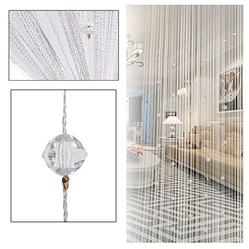 FUT String Tassel Crystal Beads Curtain, Partition Door Curtain Beaded String Curtain Door Screen Panel Home Decor Divider for Bridal Chamber Room Beauty Salon Bedroom New Home Hotel Decoration 1x2m - Image 2