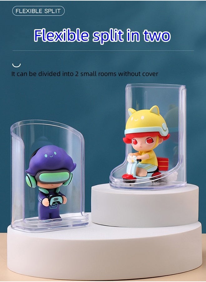 JCB CHIC - Clear Figures Display Case, Display Boxes, Stackable Blind Box for Collectibles-Figures, Assembled Dustproof Storage Organizer Box, for Lego Collectibles Action Figures for Pop Mart(4PCS) - Image 1