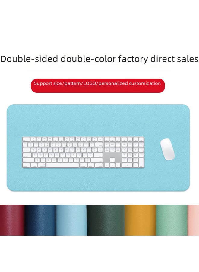 Double-sided Simple Leather Mouse Pad Manufacturers Enlarged Keyboard Mouse Pad Waterproof Table Pad Mousepad Custom-Color:400*800*2-Pattern:Double-sided [lotus Root Powder + Light Cornus Officinalis Powder] - Image 2
