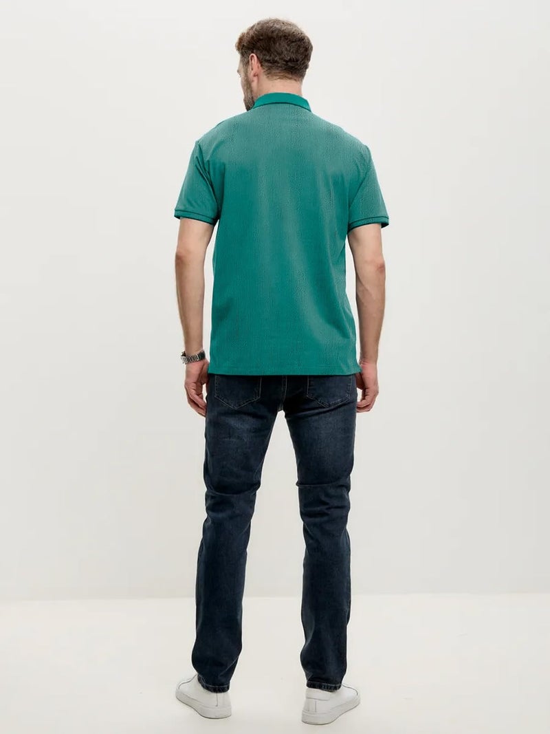 LEOTUDE Men's Stylist Polo Collor Zipper Neck Regular Fit Cottonblend Half Sleeve Solid Combo Tshirts for Mans(P89_Grey_C1_P_Multi_XL) - Image 5