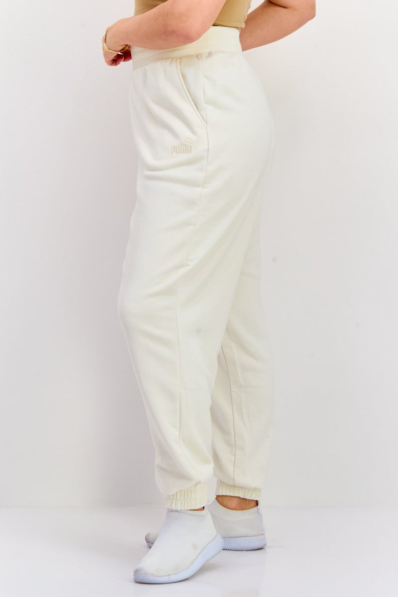 PUMA Women Sportswear Fit Embroidered Logo Training Sweatpants, Off White - Image 2
