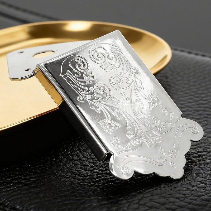 8 String Mandolin Tailpiece - Durable Metal Tail Pin, Closed Bridge Mandolin Bridge Parts, Secure Buckle and Screws | Musical Instrument Accessory | Festival al a - Image 2