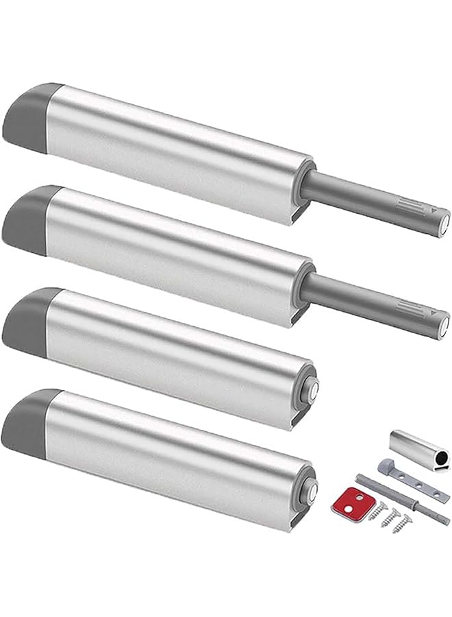 PROMASS promass Magnetic Push Latch, Push-Open Cabinet Hardware Door Latch, Heavy Duty Magnet Push Release Door Latch for Kitchens, RVs, Closets, Tips (Silver 4pc) - Image 1