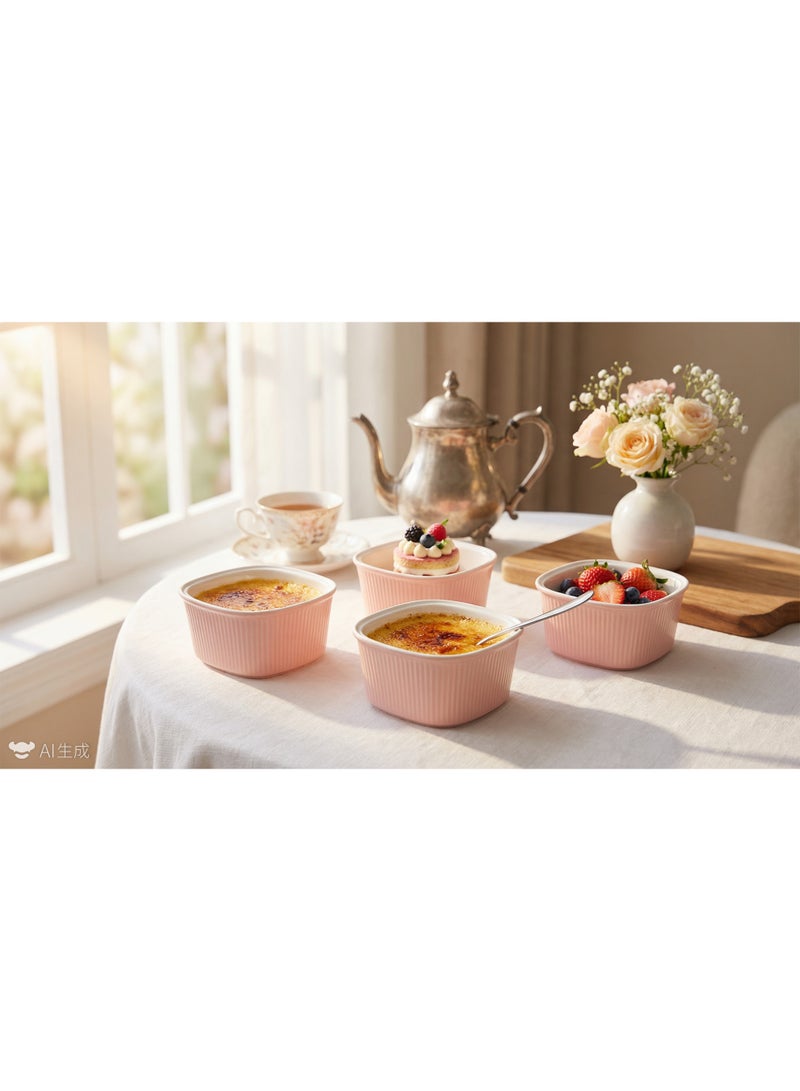 الأزرق جي دبليو أوعية رامكينز للكريمة برولي، أوعية رامكينز من البورسلين آمنة للخبز، أوعية رامكينز من البورسلين للخبز، أوعية رامكينز للخبز على الطراز الكلاسيكي، طقم من 6 قطع - Image 3