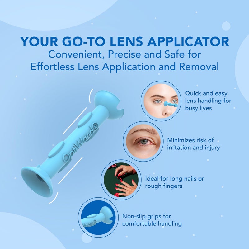 OptiWand OptiWand - Portable Soft Contact Lens Removal & Insertion Tool - Silicone Rubber Eye Lens Inserter & Remover Device with Pincher End & Finger Grips - Safe & Easy to Use, Travel Size – 1.75"  - Image 3