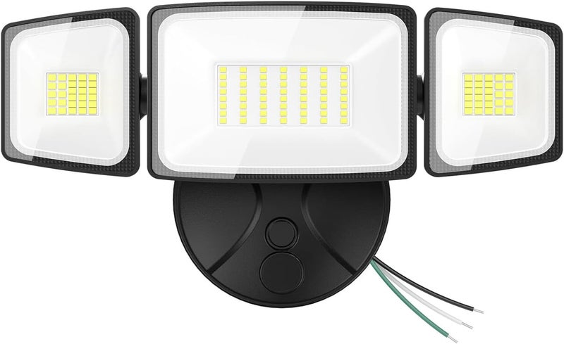 Onforu 75W Flood Lights Outdoor, 7000LM Brightness Security Lights Switch Controlled, 3 Adjustable Heads, IP65 Waterproof, 6500K Wall Mount Exterior LED Flood Light - Image 1