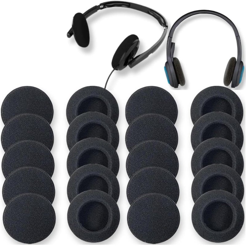 Universal earphone ear pad replacement set 20pcs round sponge cover 50MM earphone cotton earphone cover earmuff double cotton cover - Image 2
