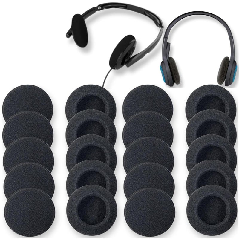 Universal earphone ear pad replacement set 20pcs round sponge cover 50MM earphone cotton earphone cover earmuff double cotton cover - Image 1