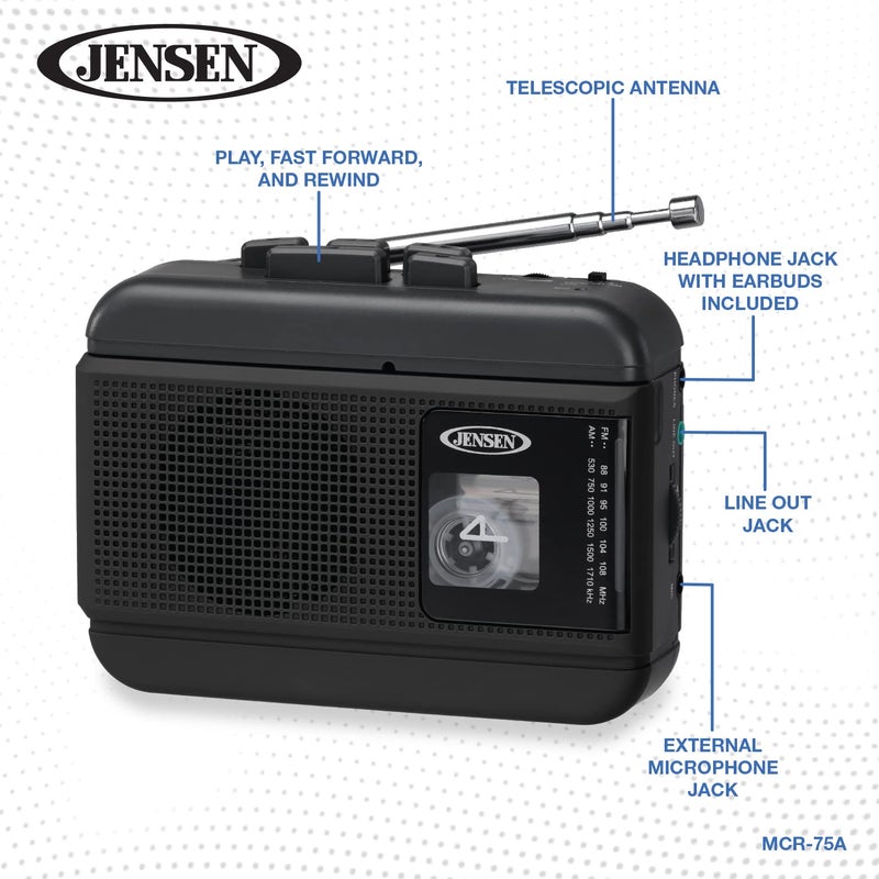 JENSEN® Personal Cassette Player/Recorder with AM/FM Radio - Image 2