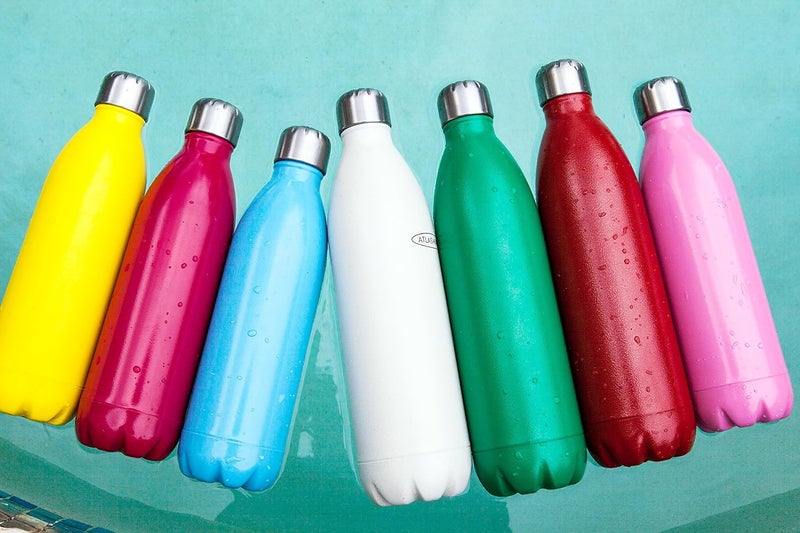 Atlasware 350ml Pink Stainless Steel Water Bottle - Double Wall Vacuum Insulated Flask - Image 2