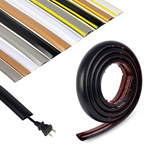 Rubber Bond Cord Cover Floor Cable Protector Strong Self Adhesive Floor Cord Covers for Wires Low Profile Extension Cord Covers for Floor Wall - Image 1