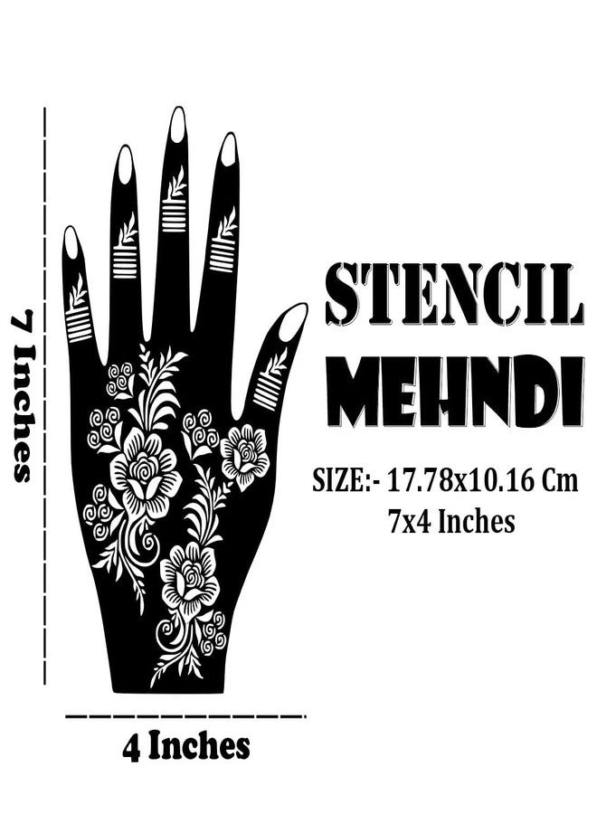 ORDERSHOCK Mehndi Stencil Sheet for Parties, Functions, and Events One Set For Both Hand Easy To Use Henna Design - Image 3