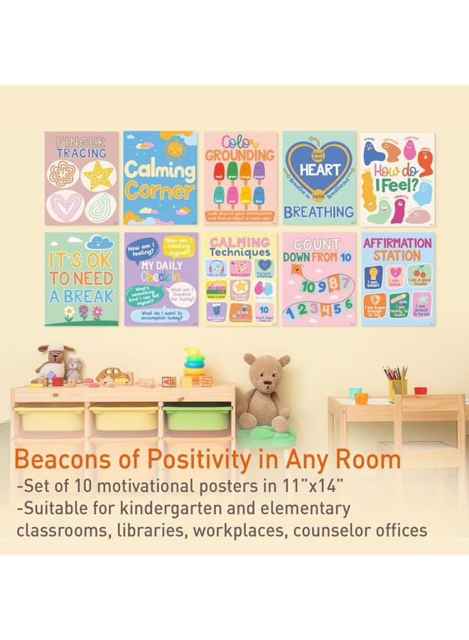 Sweetzer & Orange S&O Set of 10 Calming Corner Classroom Feelings Poster - Calming Corner Poster - Calming Corner Items Kids - Calm Down Corner Supplies - Calm Corner Items Emotion Charts - Calming Classroom Decor - Image 2