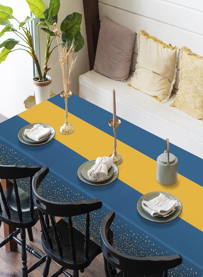 Childom Tablecloths for Rectangle Tables, 3 Pack 54" x 108" Disposable Plastic Table Cloth, Blue Gold Dot Tablecloths Disposable Tablecloth for Weddings Buffet Table - Image 4