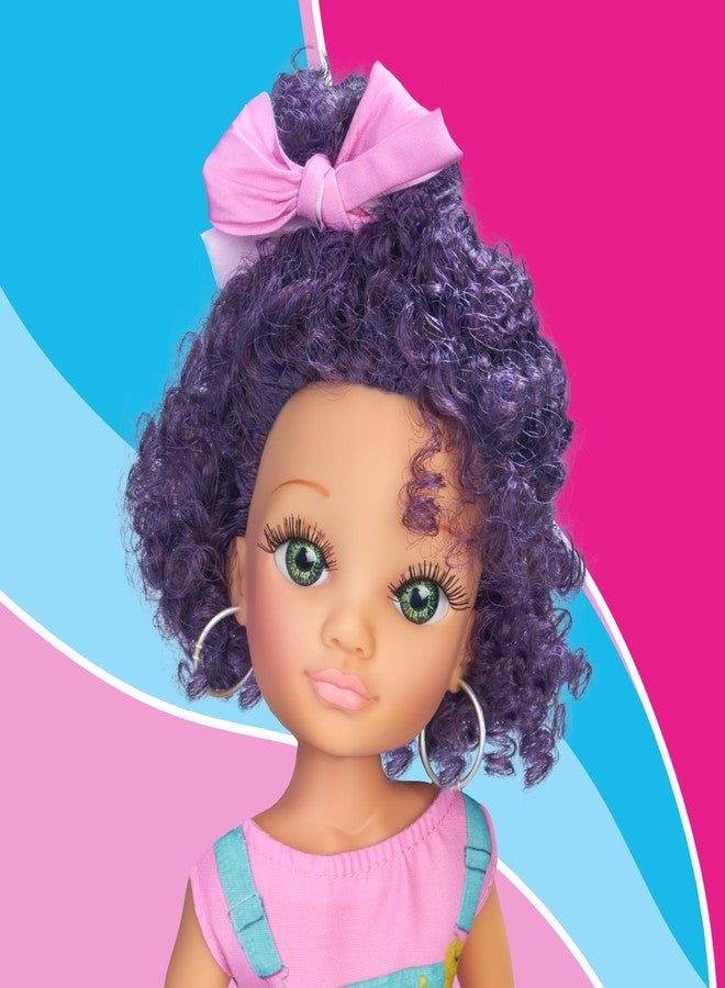 NANCY Curly Power Fashion Doll with Purple Hair, 16" Doll - Image 3