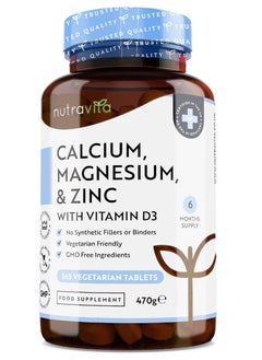 Nutravita Calcium Magnesium Zinc and Vitamin D for Bone, Skin, Muscle & Teeth Supplement  365 Tablets 