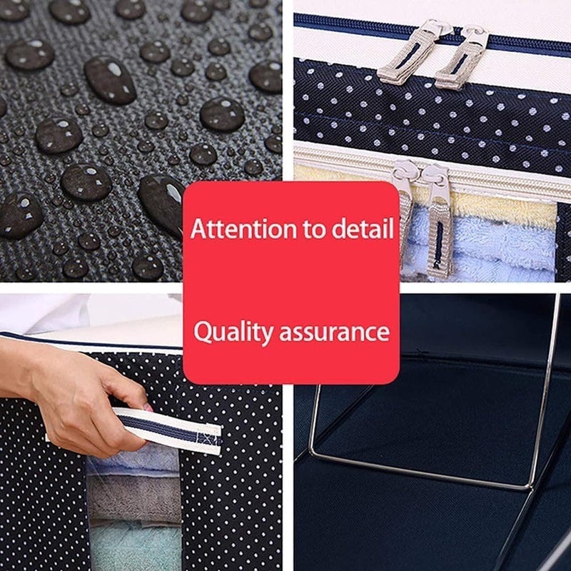 Deetto Deetto Foldable Steel Frame NonWoven Clothes Organizer Storage Box For Clothes Saree Shirts And Blankets Wardrobe organizers - Image 5
