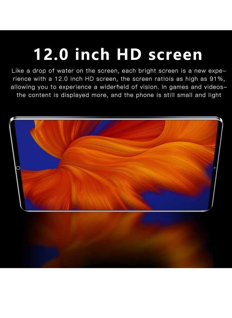 AROAQ - 14 Pro Mobile Phone Tablet, 12 Inch Large Screen HD Smart Tablet PC, 16GB RAM 1024GB ROM Wifi Android Pad, 5G Full Network Bluetooth Calling Touch Pad, (1pc, Beige) - Image 1