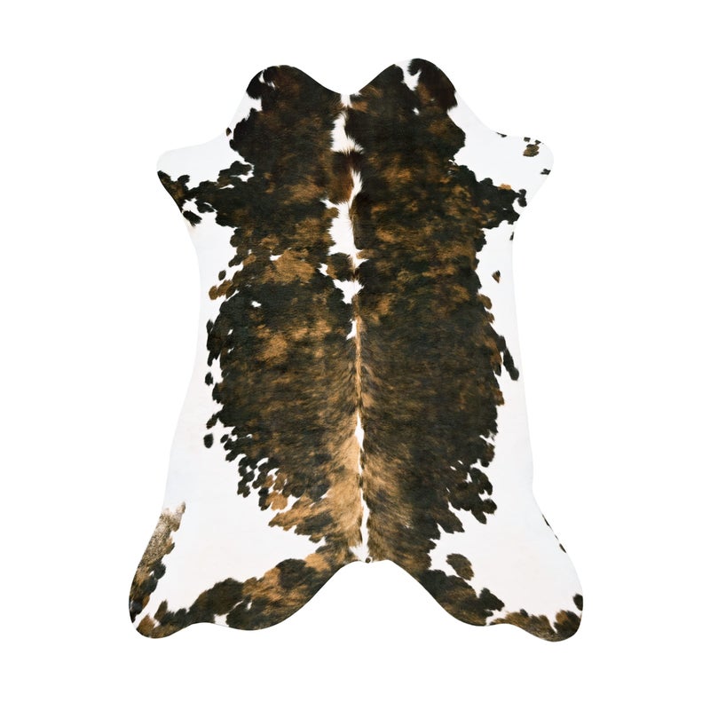 Amearea Faux Cow Hide Rug 32x23 Feet Premium Western Home Decor Cow Print Rugs for Living Room Faux Leather Animal Cowhide Carpet for Bedroom Dining Traditional Cow Print Stuff Carpets Brown