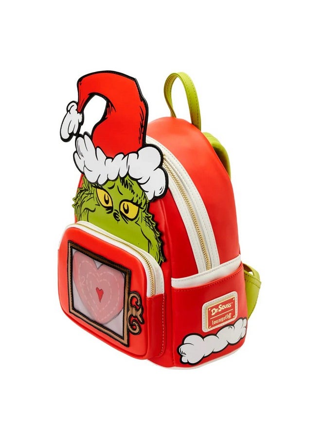 Loungefly - Dr Seuss Grinch Lenticular Heart Mini Backpack - Image 1
