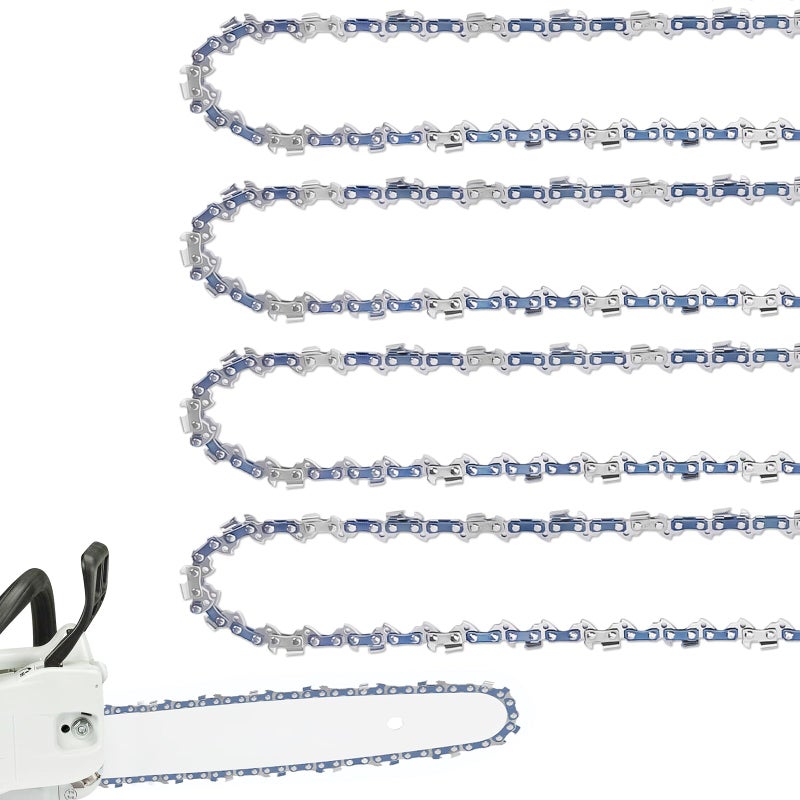 FUNKYWOO 4 Pack 16 Inch Chainsaw Chain 3/8" LP Pitch .043'' Gauge 56 Drive Links fits Milwaukee, EGO, DeWalt, Greenworks and more - Image 1