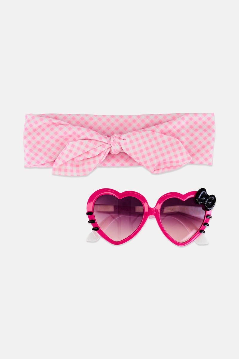 LUKKY Glam Duet Set Of Sunglasses And Hair Band, Pink - Image 3