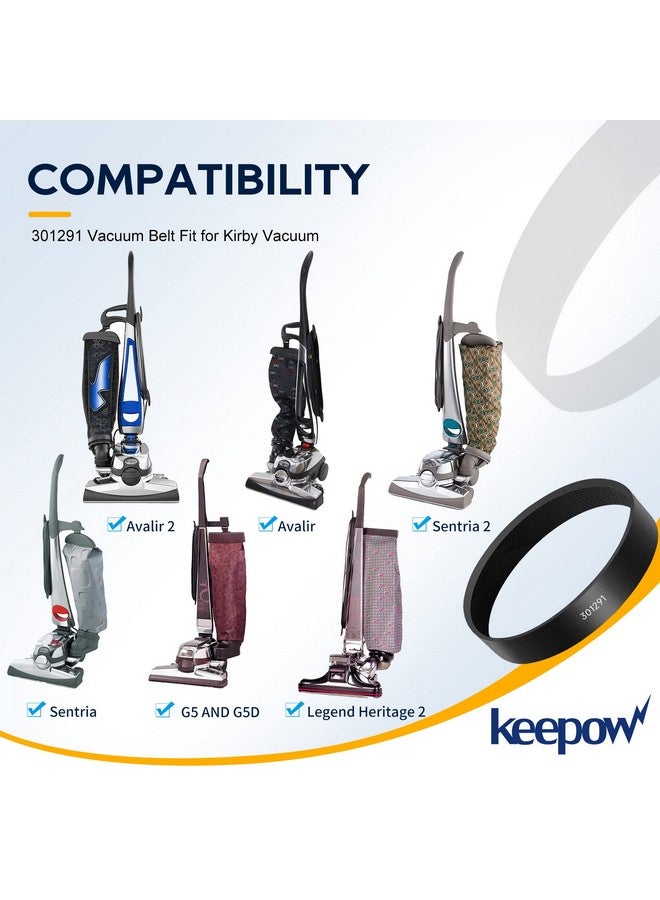 KEEPOW حزام مكنسة كهربائية KEEPOW لكيربي، حزام بديل 301291G متوافق مع سلسلة كيربي سينتريا، أفالير 2، G3 G4 G5 G6 G7 (4 عبوات) - Image 2