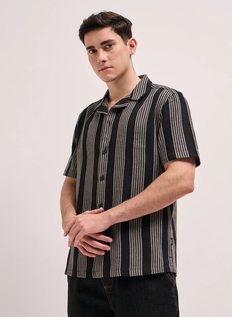 THE BEAR HOUSE Men's Cotton Shirt | Casual & Formal Short Sleeve Slim Fit | Classic Button-Down, Office & Everyday Wear, Comfortable & Breathable Fabric - Image 1